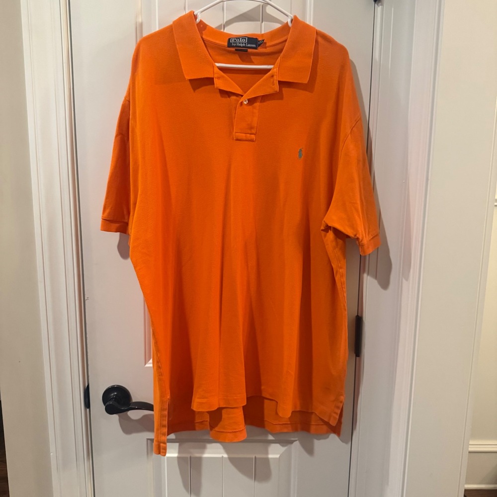 Polo Ralph Lauren Mens XXL Orange Cotton Pique Short Sleeve Polo Shirt RN 41381